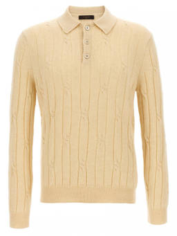 Zanone - Beige Braided Wool Polo T-Shirt