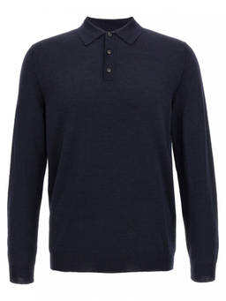 Zanone - Blue Wool Polo T-Shirt (L)