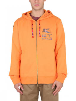 Etro - Orange Graphic Hood Sweatshirts (M)