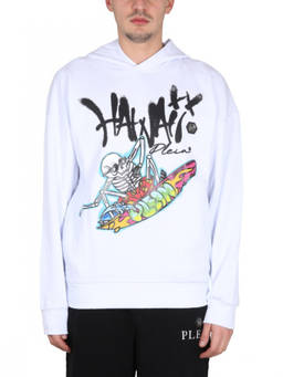 Philipp Plein - White Graphic Hood Sweatshirts (L)