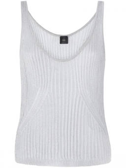 Pinko - Light Grey Transparent Knitted Tank Top (S)