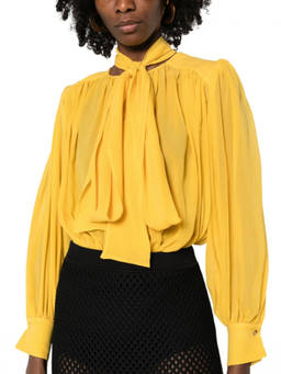 Elisabetta Franchi - Yellow Band Collar Top