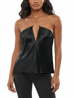 Ferragamo - Black Solid Halter Neck Top
