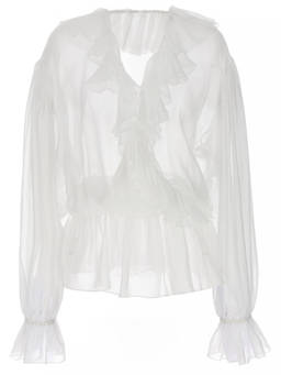 Dolce&Gabbana - White Ruffle Blouse (S)