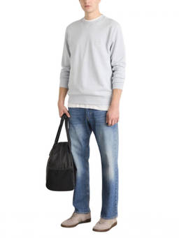 Boss - Grey Cotton Solid Sweatshirt