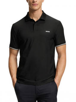 Boss - Black Logo Printed Polo T-Shirt