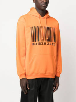 Vtmnts - Orange Cotton Logo Hoodie (L)