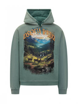 Dsquared2 - Green Graphic Hood Sweatshirt