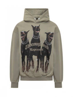 REPRESENT - Olive Graphic Hood Sweatshirt
