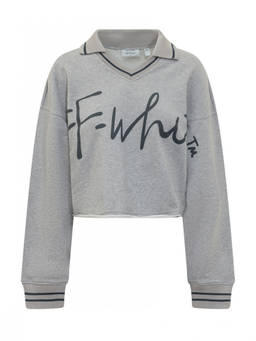 OFF-WHITE - Grey Logo V Neck Sweatshirt