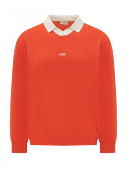 Autry - Orange Solid Shirt Collar Polo T-Shirt (M)