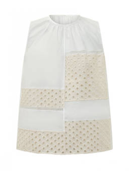 Marni - White Embroidered Round Neck Top