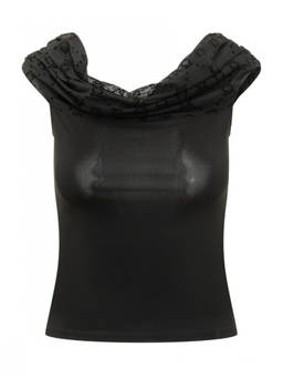 Marine Serre - Black Textured Off Shoulder Top (M)