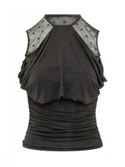 Marine Serre - Black Printed Crew Neck Top (L)