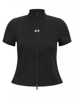Courreges - Black Interlock Zipped Top