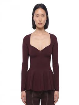 Stella McCartney - Maroon Sweet Heart Neck Top
