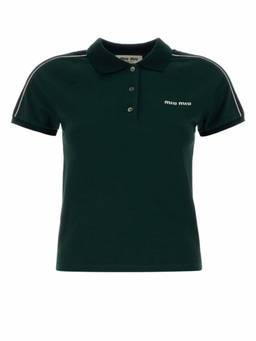 Miu Miu - Bottle Green Shirt Collar Logo Polo T-Shirt (M)