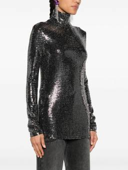 Isabel Marant - Black Joyel Shiny High-Neck Top (S)