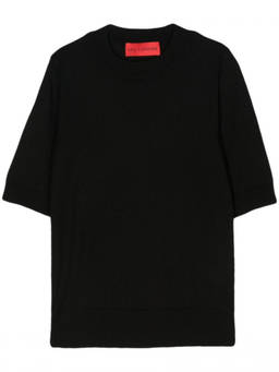 Wild Cashmere - Black Selena Fine-Ribbed Top (S)