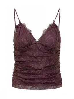 Pinko - Red Lace V Neck Top