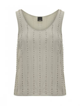 Pinko - Grey Embellished Round Neck Top