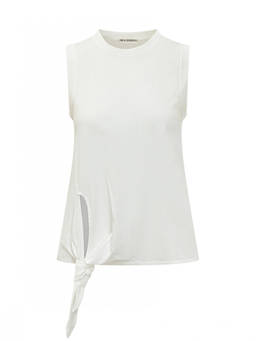 JW Anderson - White Solid Crew Neck Top