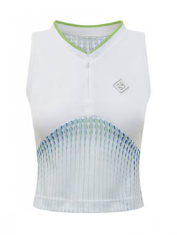 Casablanca - White Printed V Neck Top (M)