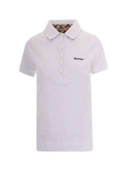Barbour - White Logo Shirt Collar Polo T-Shirt