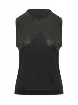 AMI Paris - Black Solid Crew Neck Top