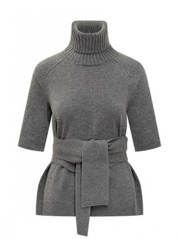 Lanvin - Grey Solid Turtle Neck Top