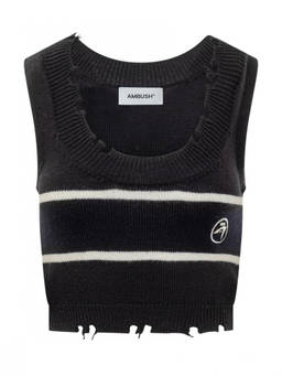 Ambush - Black Stripes Round Neck Top
