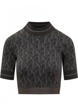 Palm Angels - Black Logo High Neck Top