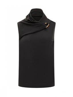 Jil Sander - Black Solid Cowl Neck Top