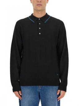 Ps By Paul Smith - Black Shirt Collar Polo T-Shirt