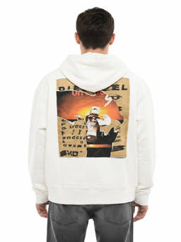 Diesel - White Relaxed Logo Hoodie (XXS)