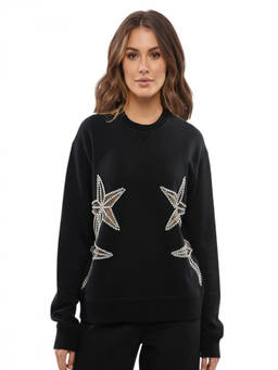 Dsquared2 - Black Embellished Crew Neck Sweatshirt