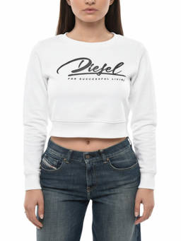 Diesel - White Logo Crew Neck Sweatshirt