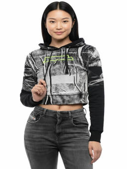 Diesel - Black Graphic Hood Sweatshirt