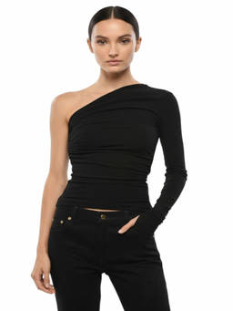 Dsquared2 - Black Solid One Shoulder Top (XS)