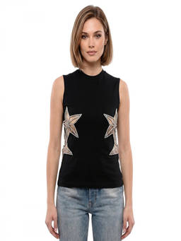 Dsquared2 - Black Embellished Crew Neck Top