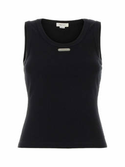 Alexander McQueen - Black Logo Round Neck Top