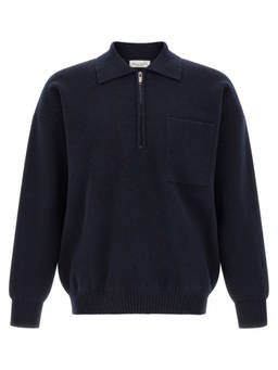 Roberto Collina - Navy Blue Half Zip Polo T-Shirt