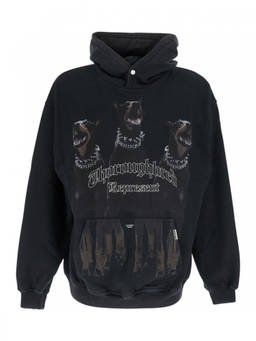 REPRESENT - Black Graphic Relaxed Hoodie
