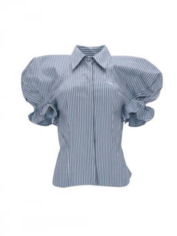 Vivienne Westwood - Light Blue Stripes Shirt Collar Top (M)