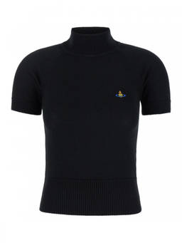Vivienne Westwood - Black Embroidered Logo Top
