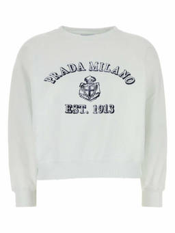 PRADA - White Cotton Logo Sweatshirt