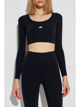 Balenciaga - Black Logo Cropped Top