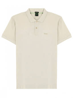 Boss - Beige Logo Shirt Collar Polo T-Shirt