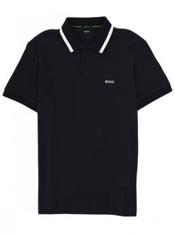 Boss - Dark Blue Logo Shirt Collar Polo T-Shirt (S)