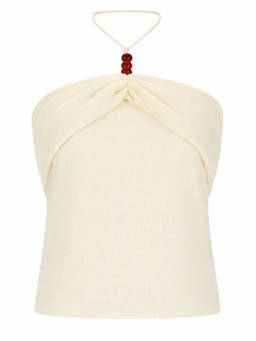 Magda Butrym - White Solid Halter Neck Top (M)
